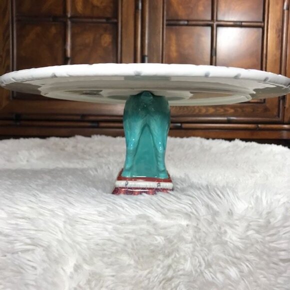 Poetic Wanderlust x Tracy Porter Fanciful Deer Floral Plaid Cake Pastry Plate - Picture 7 of 14